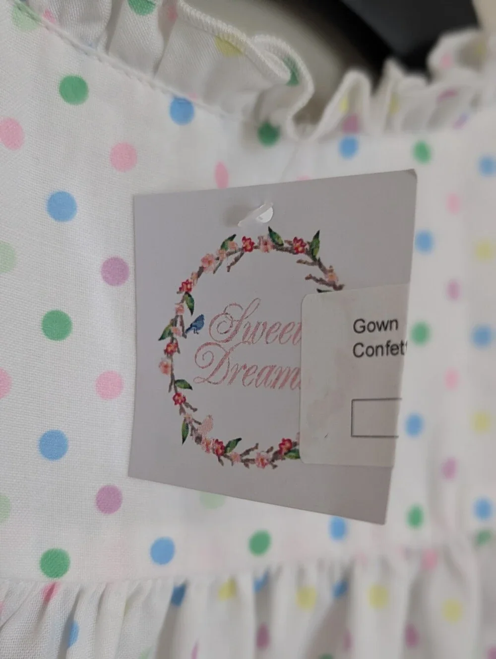 NWT Sweet Dreams Confetti Dot Gown For Girls Size 5